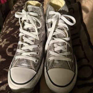 Converse Metallic Silver High-Tops